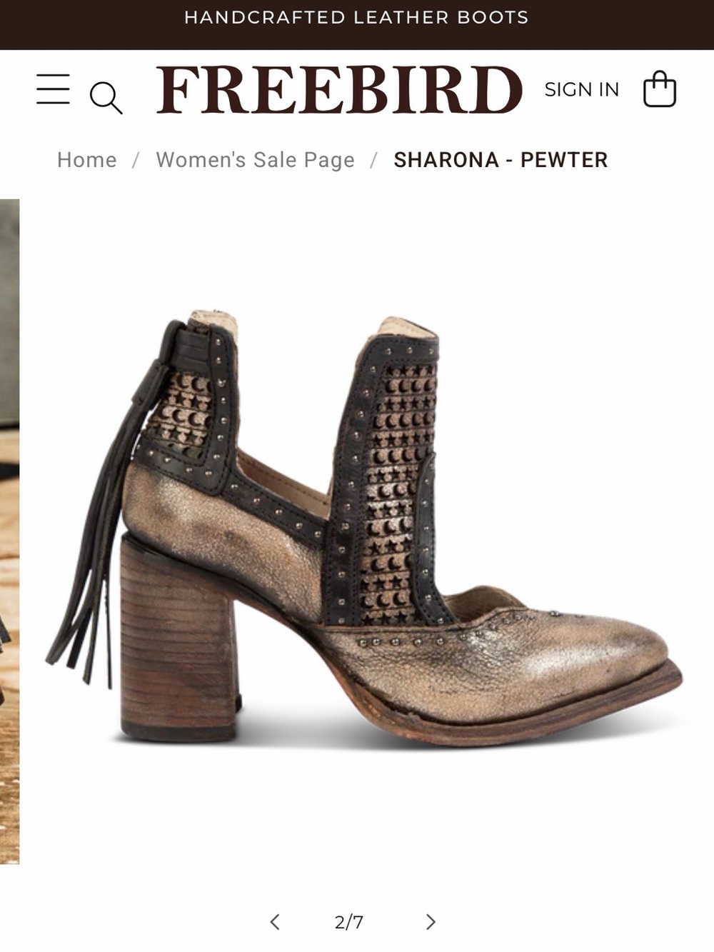 freebird pewter and black studded fringe block-heel booties